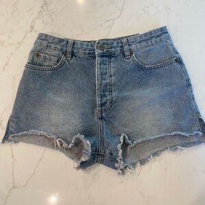 Amuse Society Light Blue Distressed Jean Shorts